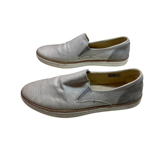 UGG Slip Boat Shoe Women’s US 9 Gray Canvas & Suede Sneaker Sherpa Peppy Comfort - Picture 8 of 8